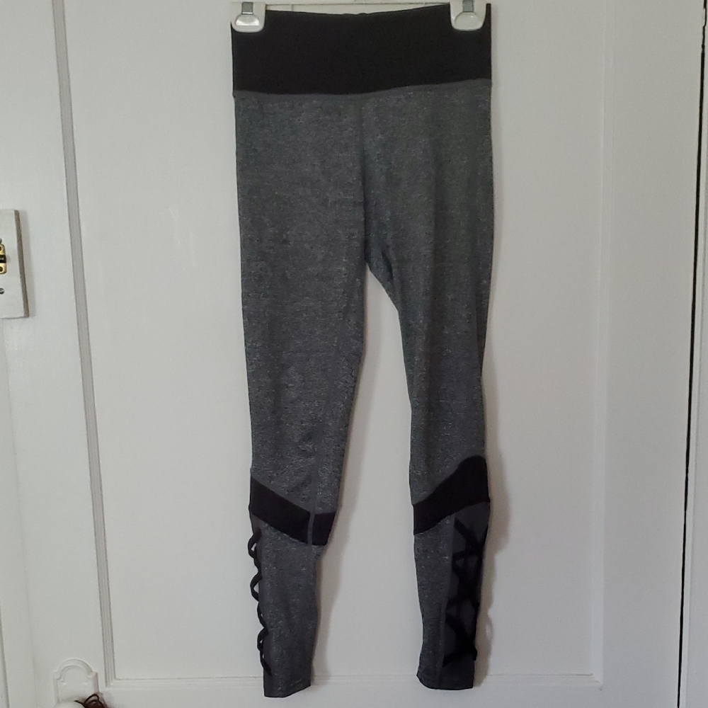 Gray and Black Yoga Leggings